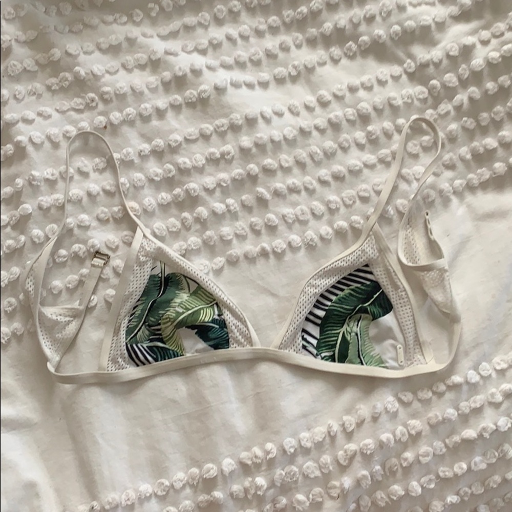 Tropical with mesh bralette swim top